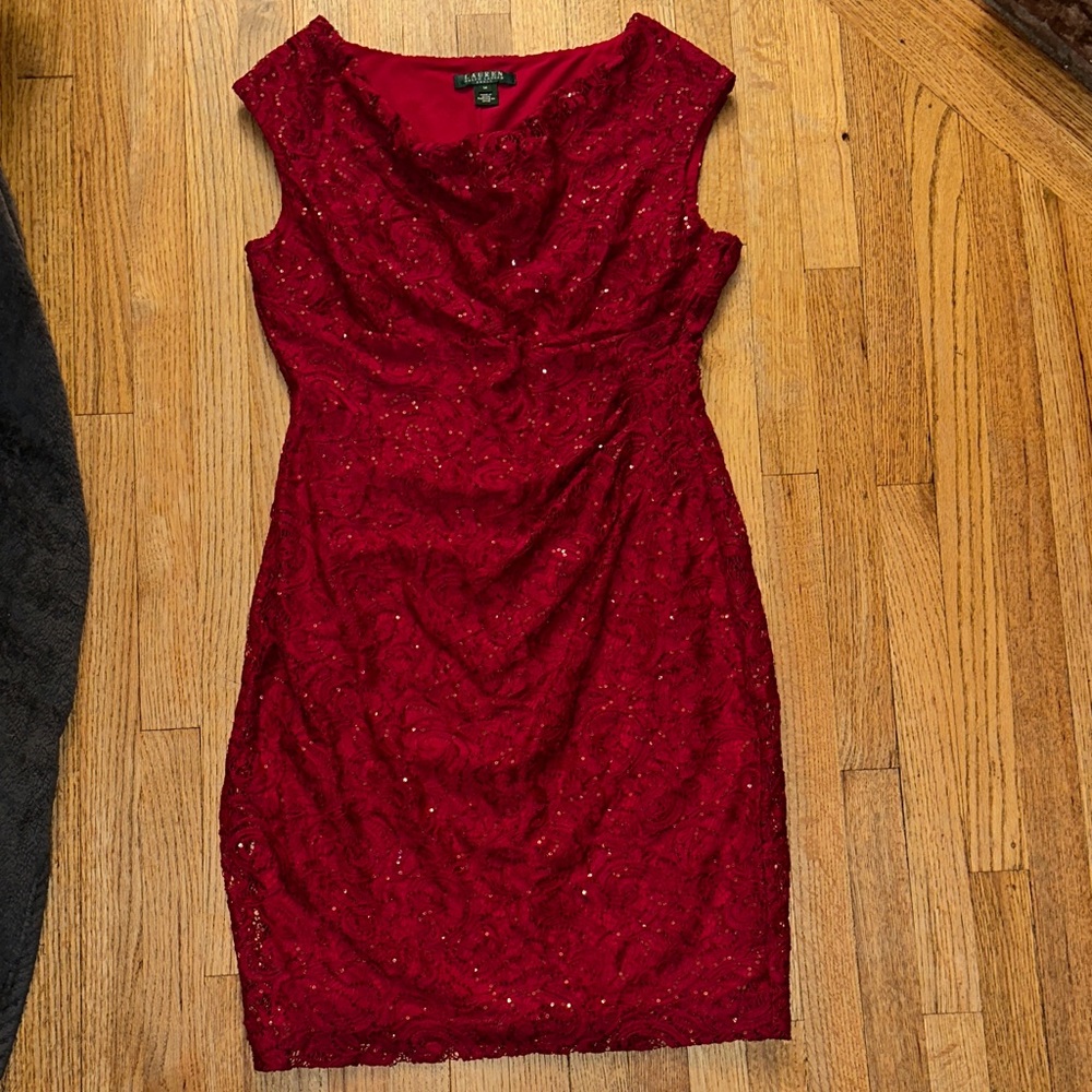 Ralph Lauren Red Sequin Dress